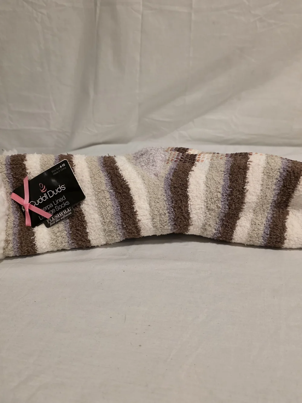 Lot of 4 Pairs Cuddl Duds Sherpa Lined Lounge Socks Women's Size 4-10 NWT